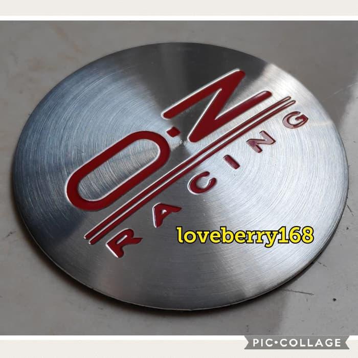sticker stiker lapisan tutup dop velg mobil logo OZ RACING silver