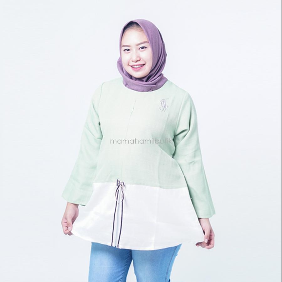 Ning Ayu Baju Ibu Hamil Menyusui Muslim Pollo Blouse Ribbon - SJ 371 / Baju Hamil Kerja / Baju Hamil Modern / Baju Hamil Lucu / Baju Hamil Modis/ Baju Hamil Murah / Baju Hamil Untuk Kerja /Baju Hamil Muslim / Baju Hamil Seksi