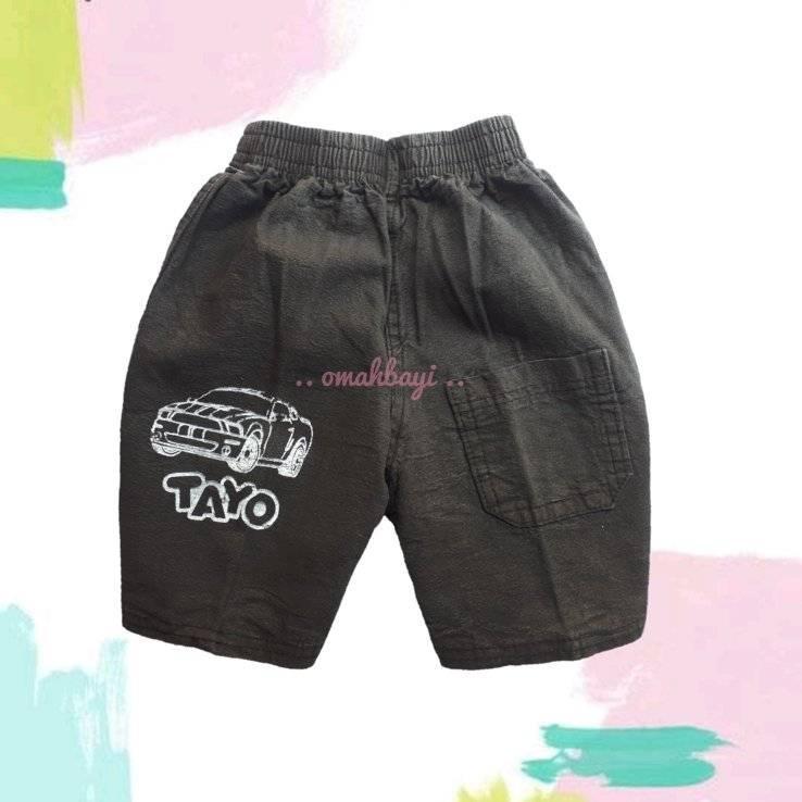 Celana Jeans Pendek Anak Sablon Karakter Kartun Usia 1-2-3 Tahun - omahbayi