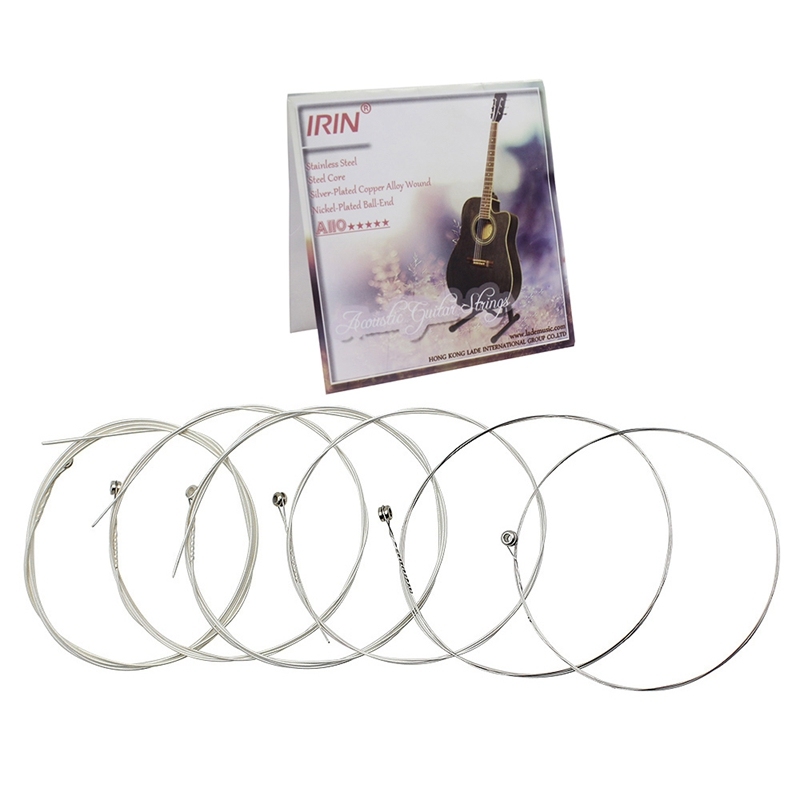 IRIN A110 6PCS Folk Acoustic Guitar Strings Metal String Guitar Parts Accessories 011-052 Inch