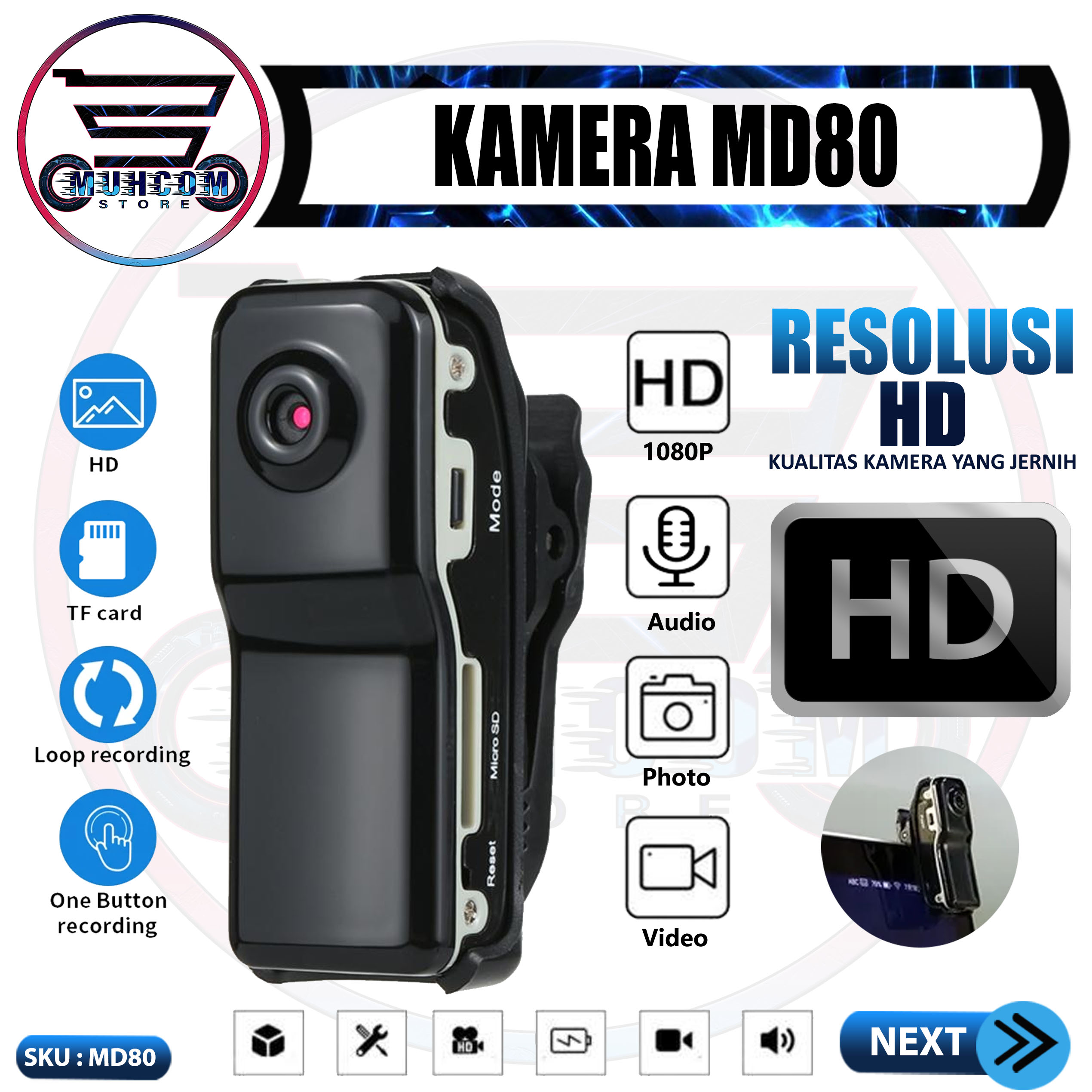 Spy Camera Mini Thumb MD80 DV DVR Digital Video Recorder Portable Hidden  Mini Cam Thumb DV Camcorder Perekam Vidio Audio Take Poto Hidden Spycam Mini  Action Sport Kamera Aksi Olah Raga CCTV