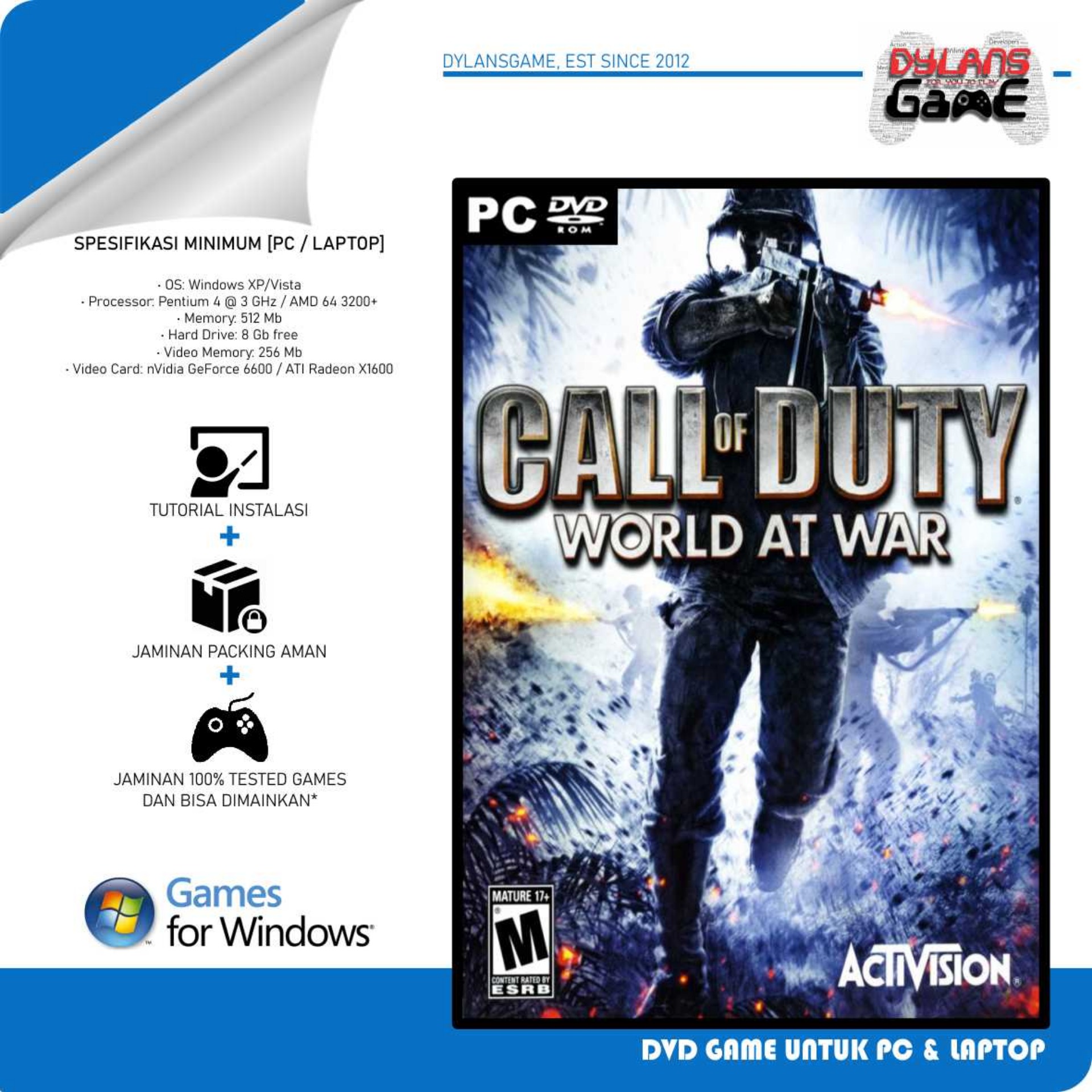 Call Of Duty World At War PC Kaset Game PC Game Laptop Lazada 