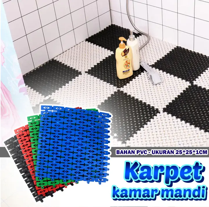 Karpet Kamar Mandi Anti Slip Bahan Pvc Ukuran 25 25 1cm Alas Lantai Anti Licin Bongkar Pasang Lazada Indonesia