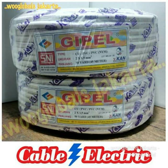 KABEL LISTRIK NYM 45m 2x15 PUTIH ISI 2 KAWAT TEMBAGA 45 Meter 2 x