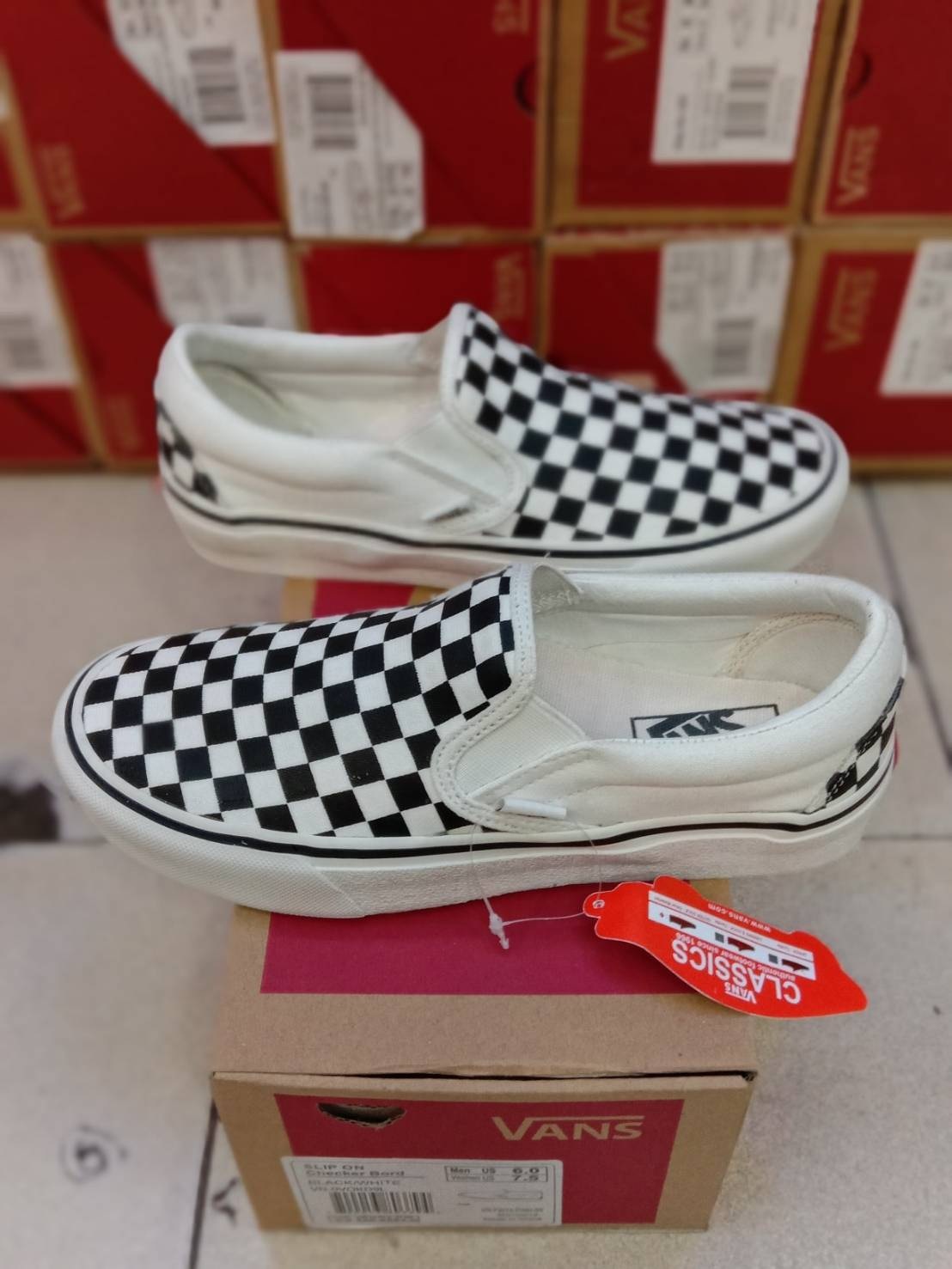 checkered no lace vans
