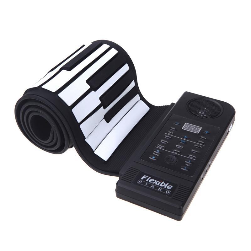 Flexible Piano 61 Keys Electronic Piano Keyboard Silicon Roll Up Piano Sustain Function USB Port with Loud Speaker(US plug) Malaysia