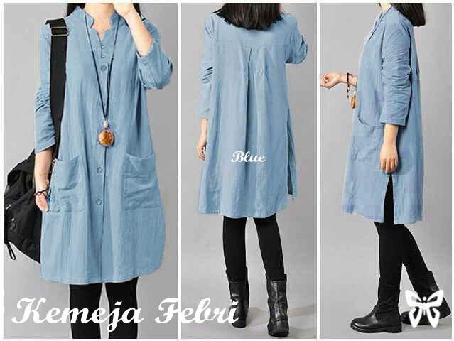 TUNIK MURAH / TUNIK FEBRI / ATASAN MUSLIMAH WANITA / LONG HEM WANITA - REAL PICT (BISA BAYAR DITEMPAT-COD)