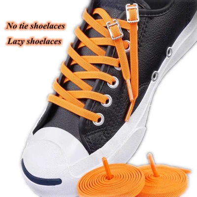 (memgouo) Elastic Lock Buckle No Tie Shoelaces Quick Lazy Laces Sneakers Shoelace