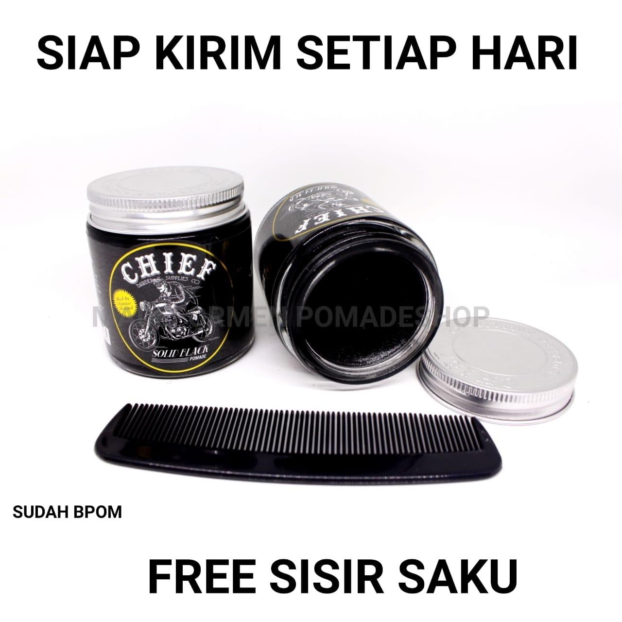 Chief Solid Black Waterbased Ukuran Besar 4oz Free Sisir Saku dan Sticker Sudah BPOM