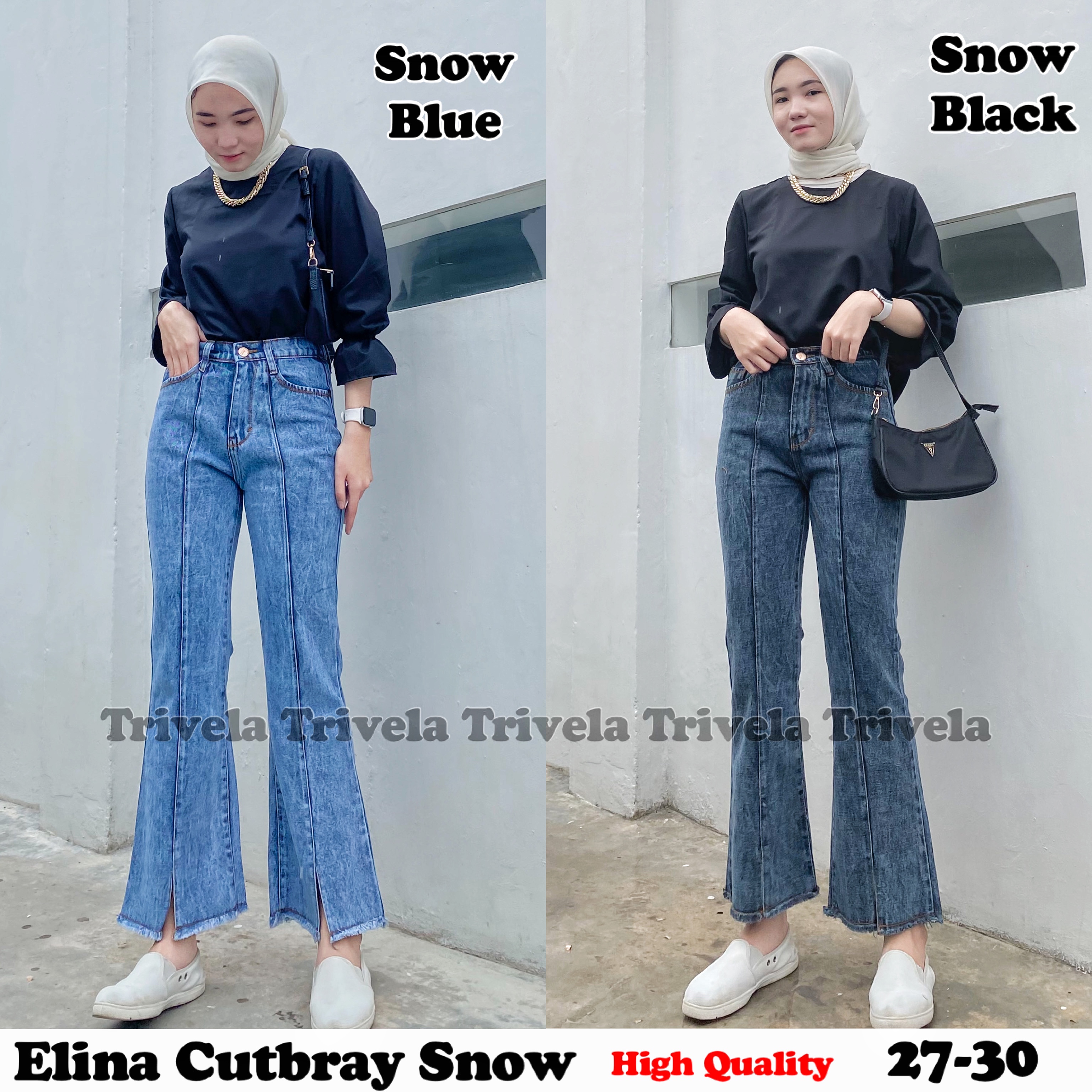 Tifiity Elina Cutbray Jeans Snow Jeans Cutbray Highwaist