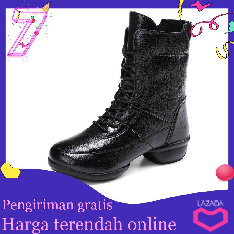 Melonjak 2018 Baru Mode untuk Wanita Tinggi Atas Sepatu Dansa Single Sepatu Bot tapi Fesyen Wanita-Intl