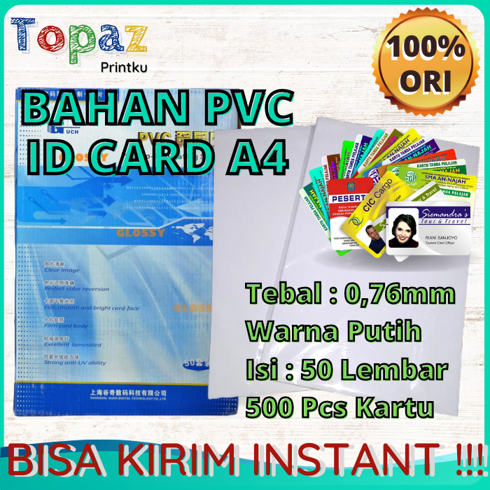 Kertas Pvc Bahan Id Card Instan A4 Bahan Pvc Id Card Cetak Id Card Lazada Indonesia