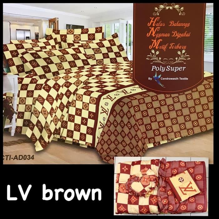 Bed Cover Bedcover King B2 Sprei Selimut Kasur Tidur Murah Lv Brown