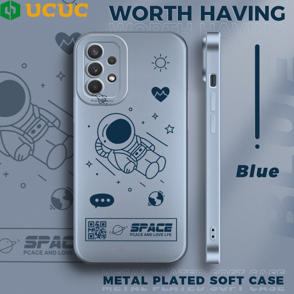 Ucuc phone case samsung galaxy a32 5g/4g a31 a30s a30 a42 5g samsunga31 case cartoon nasa space astronaut soft silicone tpu full lens cover protective shockproof case