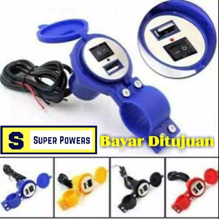 Charger Aki Motor Waterproof dengan tombol On Off (SuperPowers)