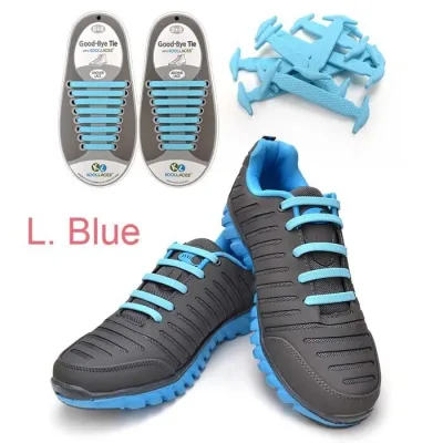 Tali Sepatu Silikon Elastis Shoe Laces Karet Shoelace Silicone Isi 16