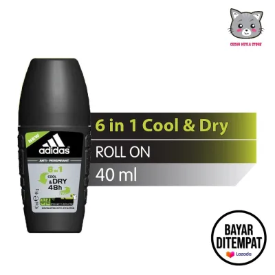Adidas Deodorant 6 in1 Cool & Dry 48 h Roll On For Men 40mL - Deodorant Adidas Roll On Anti Perspirant