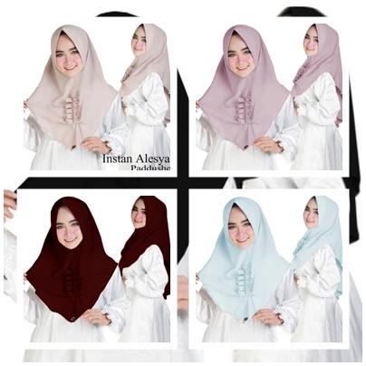 Auzara Hijab/Jilbab Instan Model Bergo terbaru termurah dan Terlaris / Kerudung Wanita alesya - Maroon