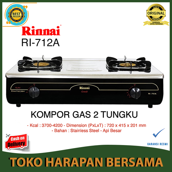 Termurah Kompor Gas Rinnai Ri 712a Kompor Gas 2 Tungku Lazada Indonesia