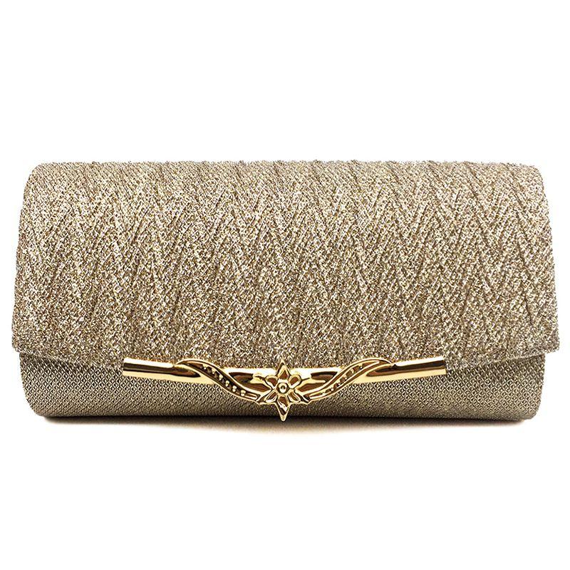 Pearly evening clutch bag with rounded edges | INVITADISIMA
