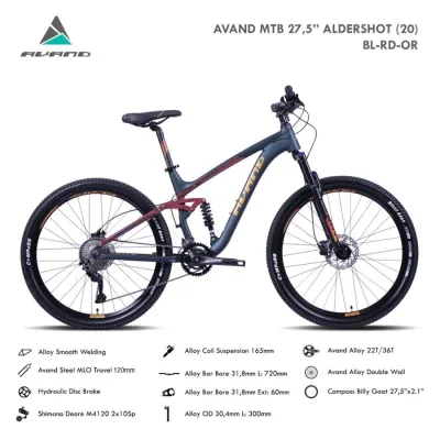 Sepeda Gunung 27.5" Inch MTB AVAND ALDERSHOT By United 20speed Garansi