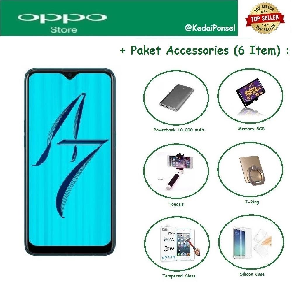 OPPO A7 [4/64GB] + 6 Item Accessories