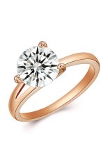 Paduan 18 K Emas Berlapis Zircon Kristal Pernikahan Cincin Emas