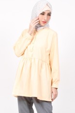 Atasan Kemeja Blouse Tunik Musoffia Muna Peplum Baby Doll Peach