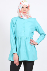 Atasan Kemeja Blouse Tunik Musoffia Muna Peplum Baby Doll Toska