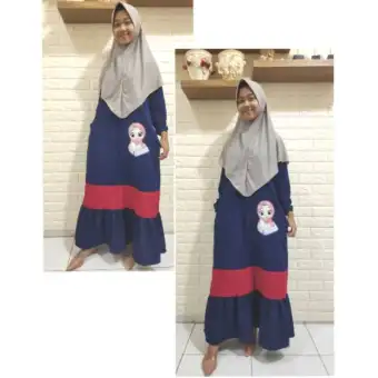 Gamis Waffle Hijab Dewasa Softbee Free Size Lazada Indonesia