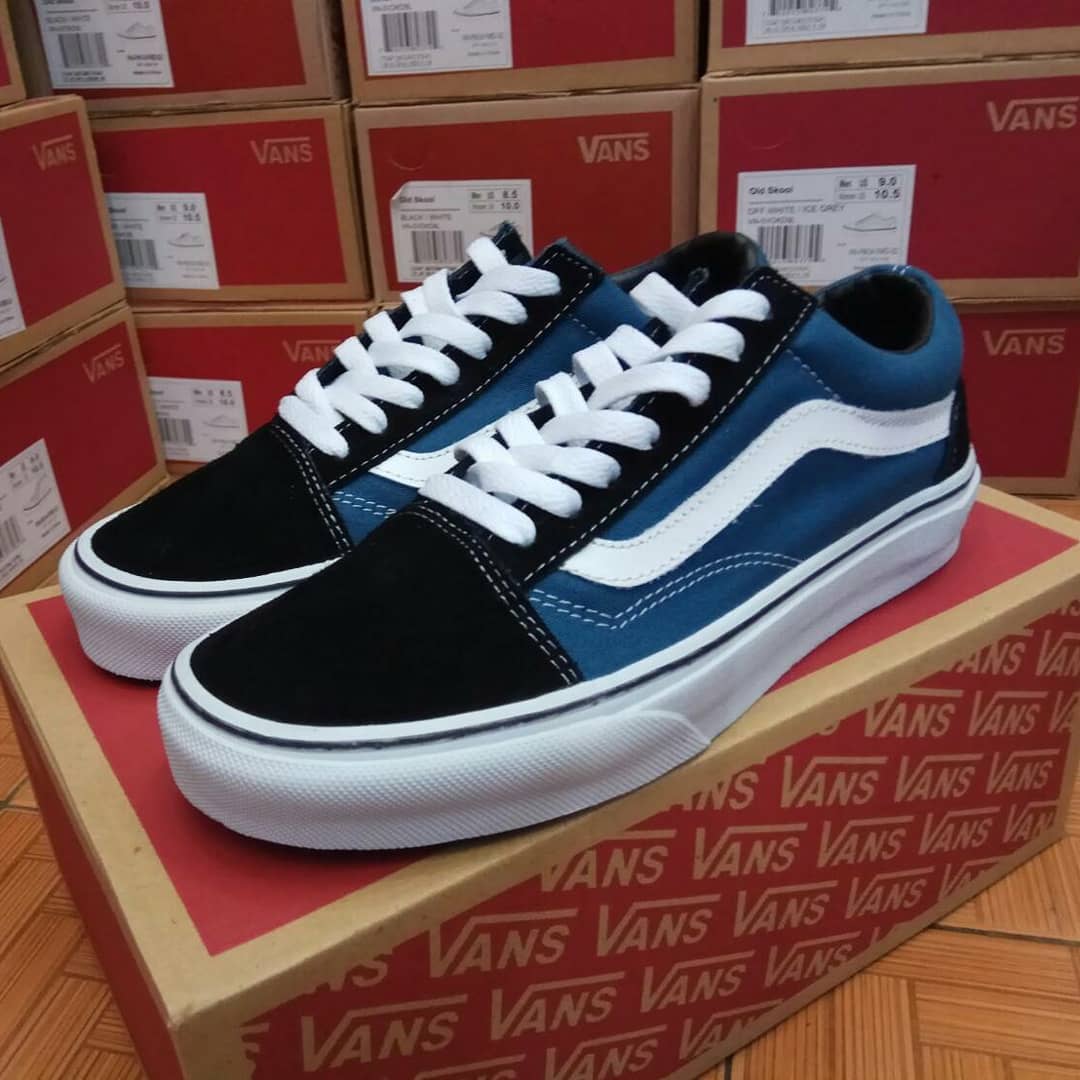 vans white blue sole
