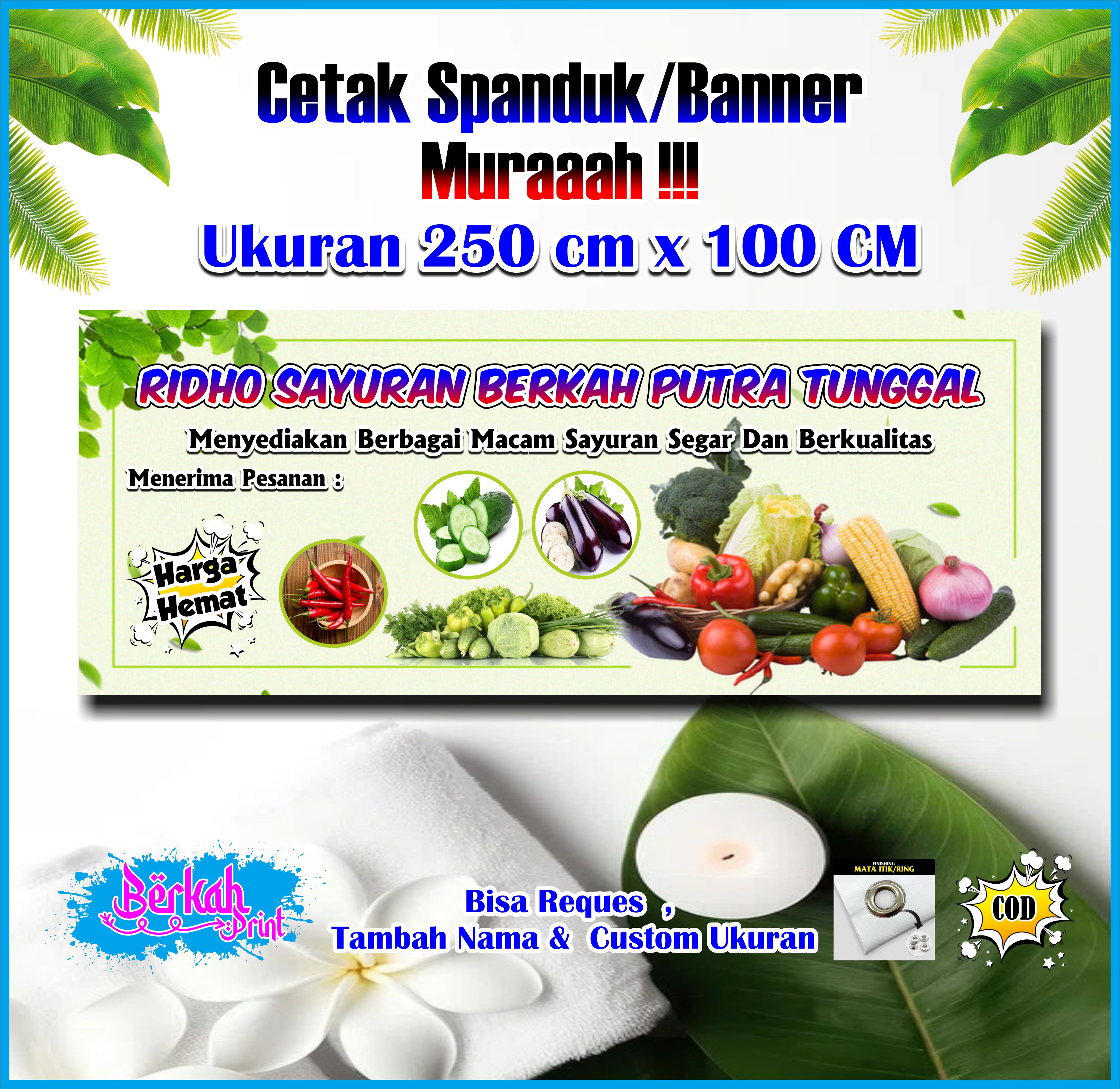 Spanduk Banner Jual Sayuran Ukuran 250 cm x 100 cm | Lazada Indonesia