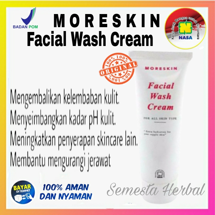 MORESKIN FACIAL WASH CREAM NASA NEW PRODUCT SABUN CUCI MUKA