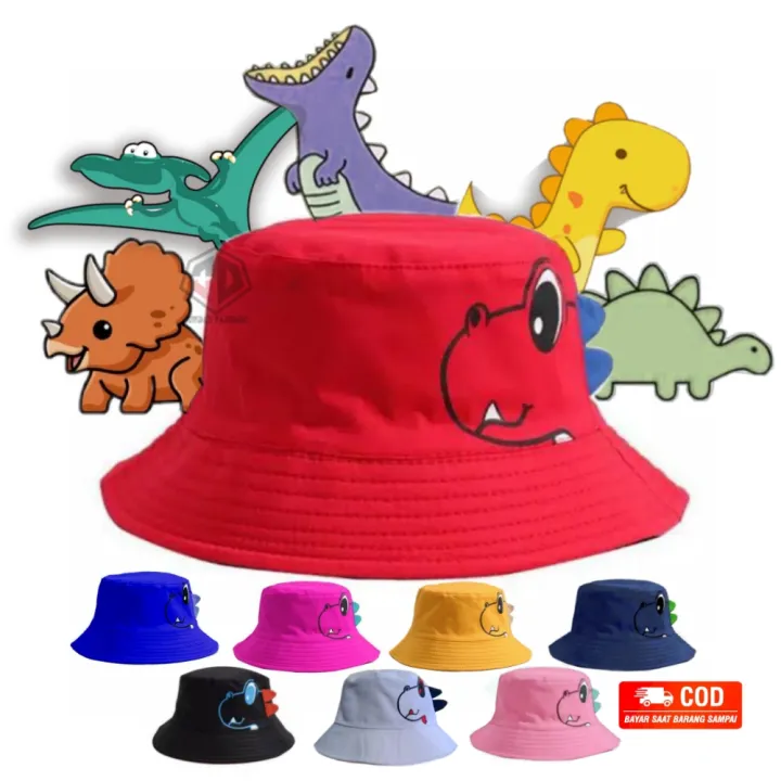 Bucket Dino Anak Bucket Anak Cwe Cwo Bucket Anak Murah Bucket Anak Dino Topi Bucket Anak