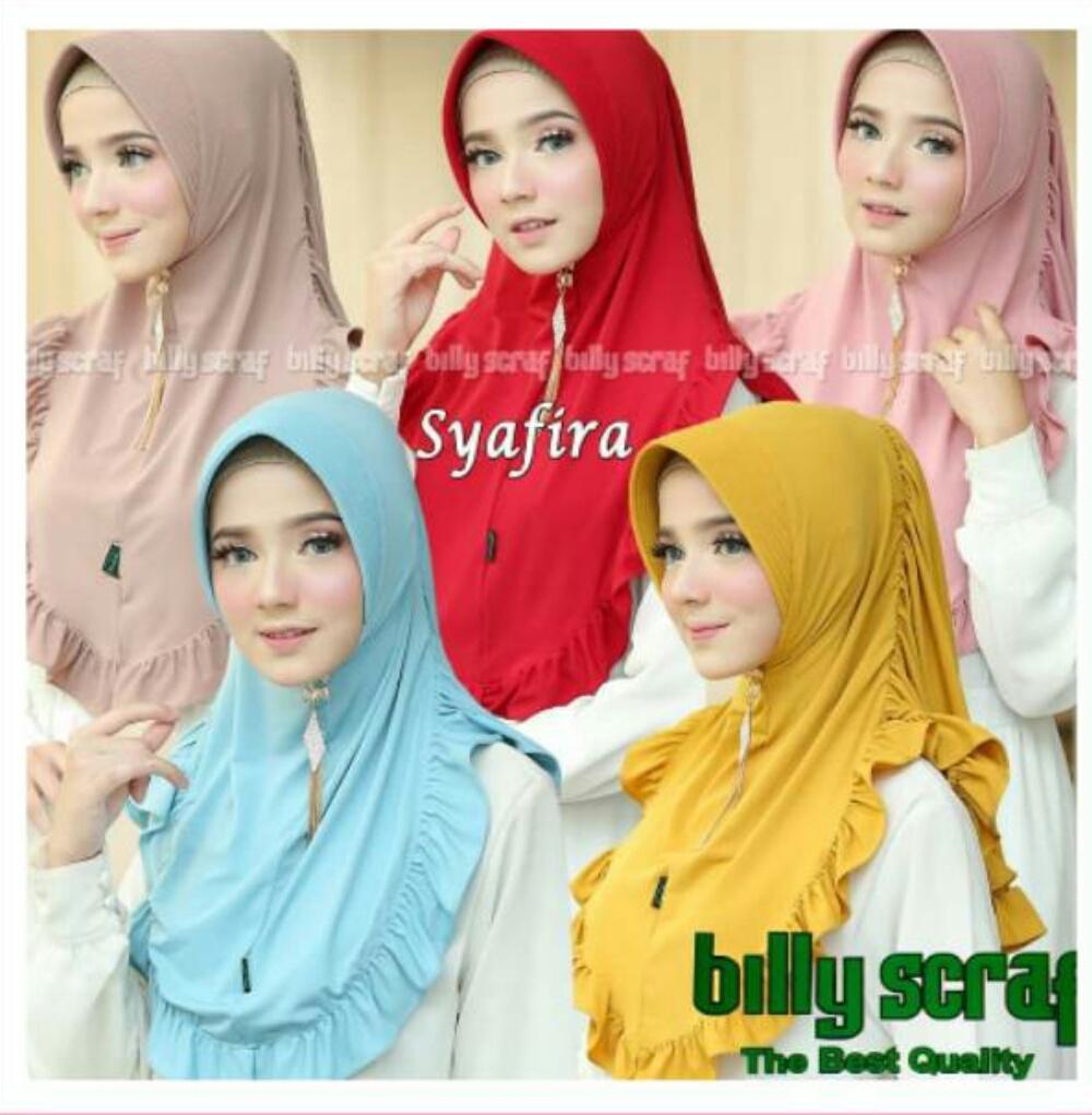 Hijab/Jilbab Instan jersey Billy Scraff Rempel Syafira Model Bergo terbaru termurah dan Terlaris / Kerudung Wanita / Dedek Jaya
