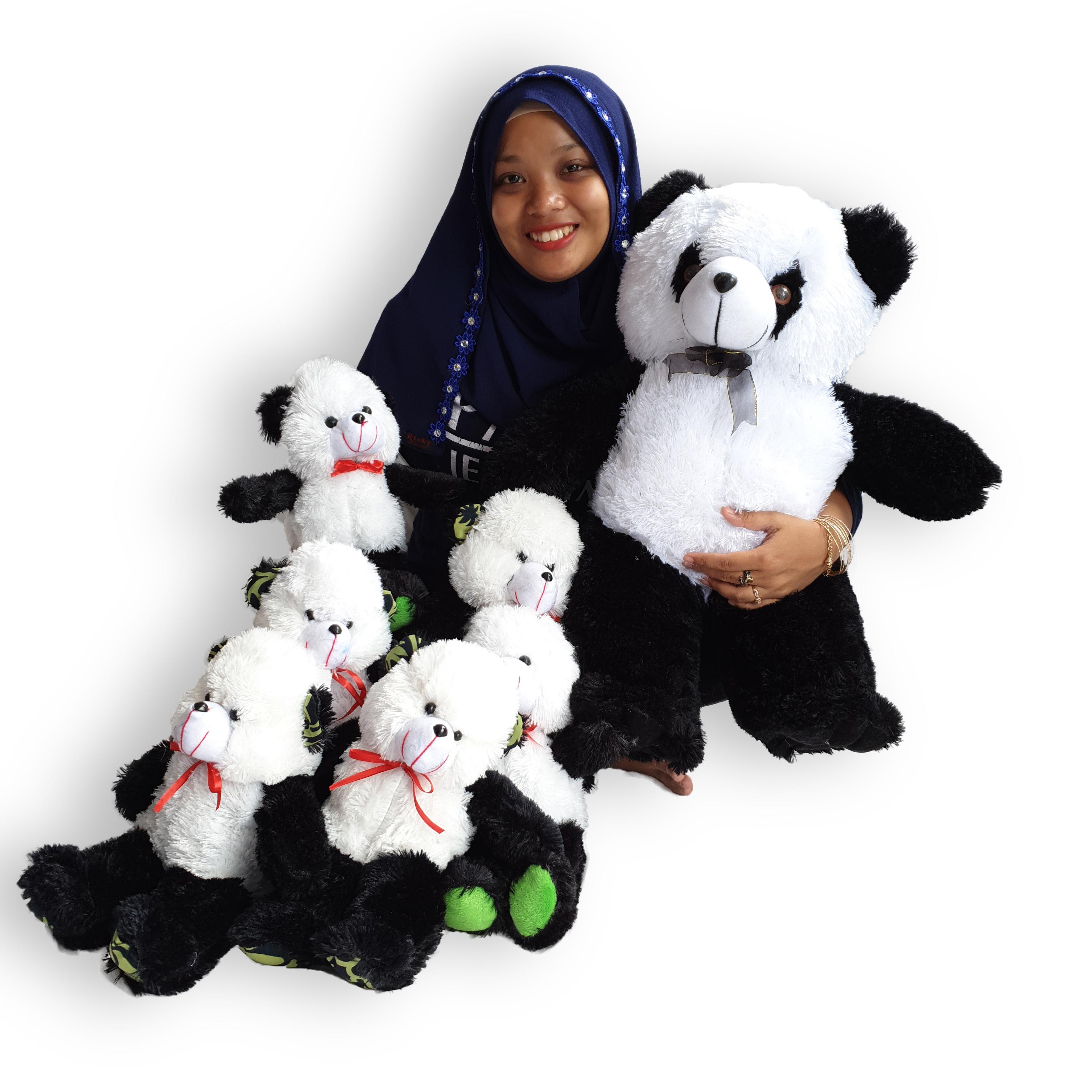 Paket Boneka Panda Hitam Putih Beranak 5 Lazada Indonesia