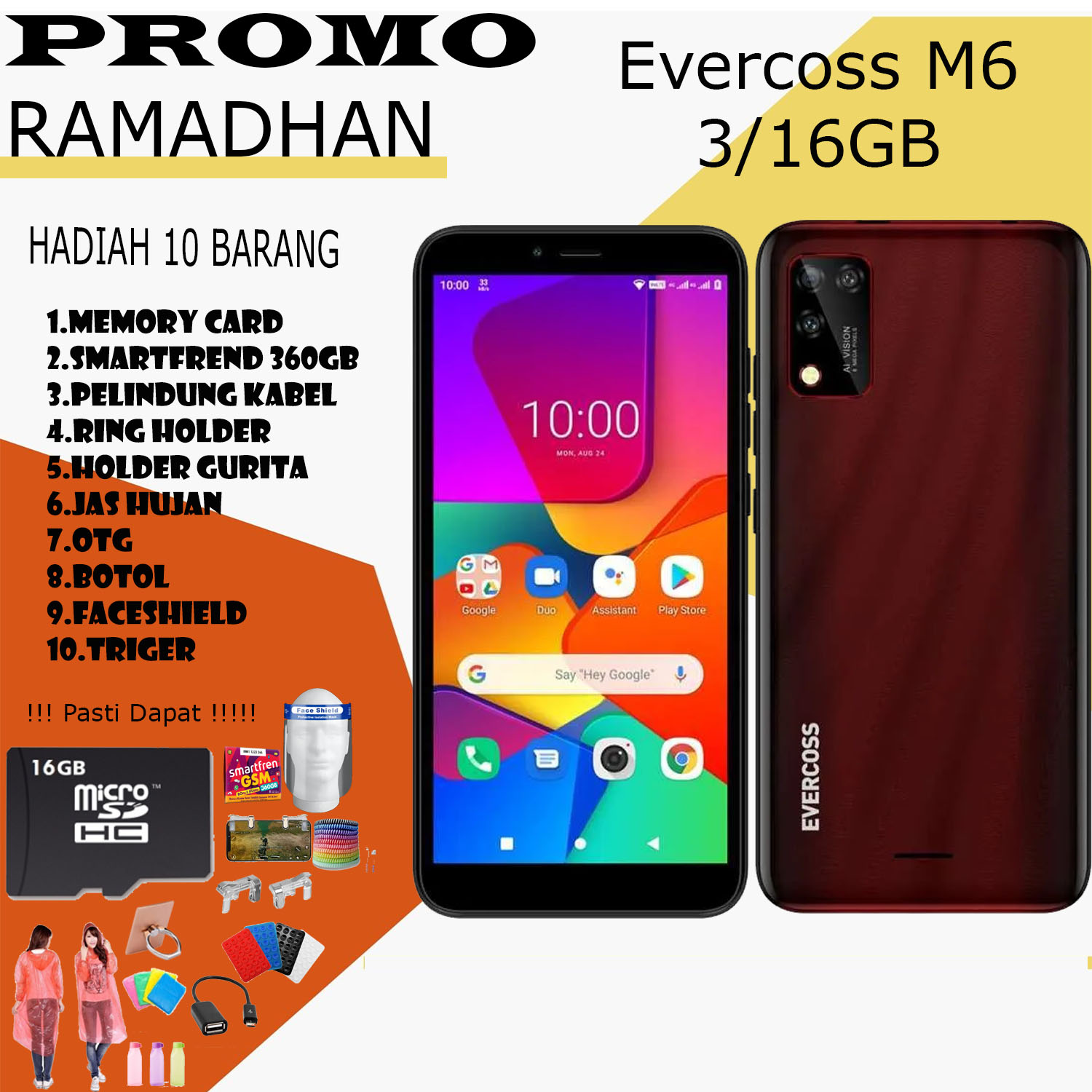 Evercoss M6 3gb 16gb 4g Lte Triple Camera 3 200 Mah Battery Octa Core Hp Murah Paket Simple Lazada Indonesia