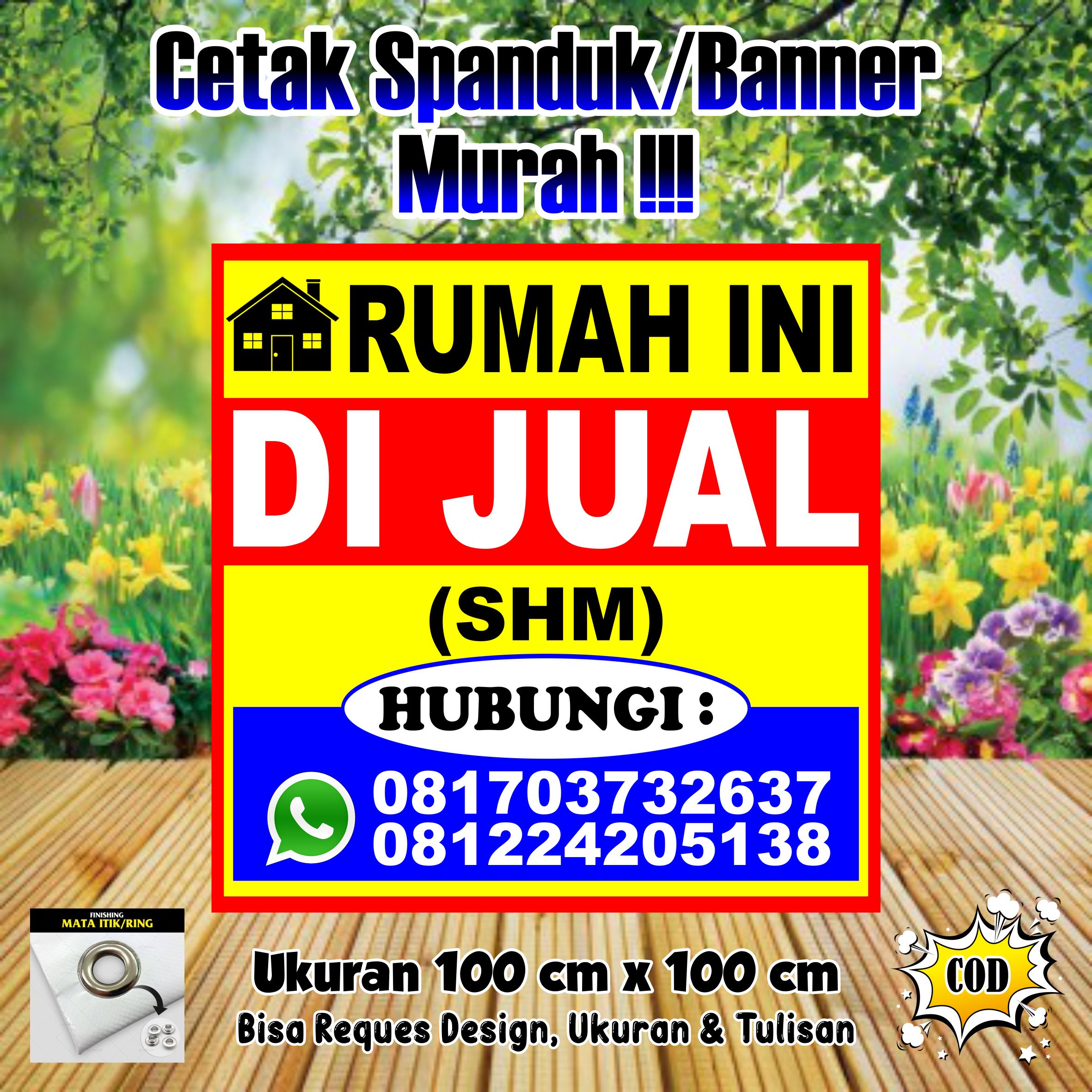 SPANDUK BANNER JUAL RUMAH I SPANDUK JUAL TANAH I SPANDUK PROMOSI ...