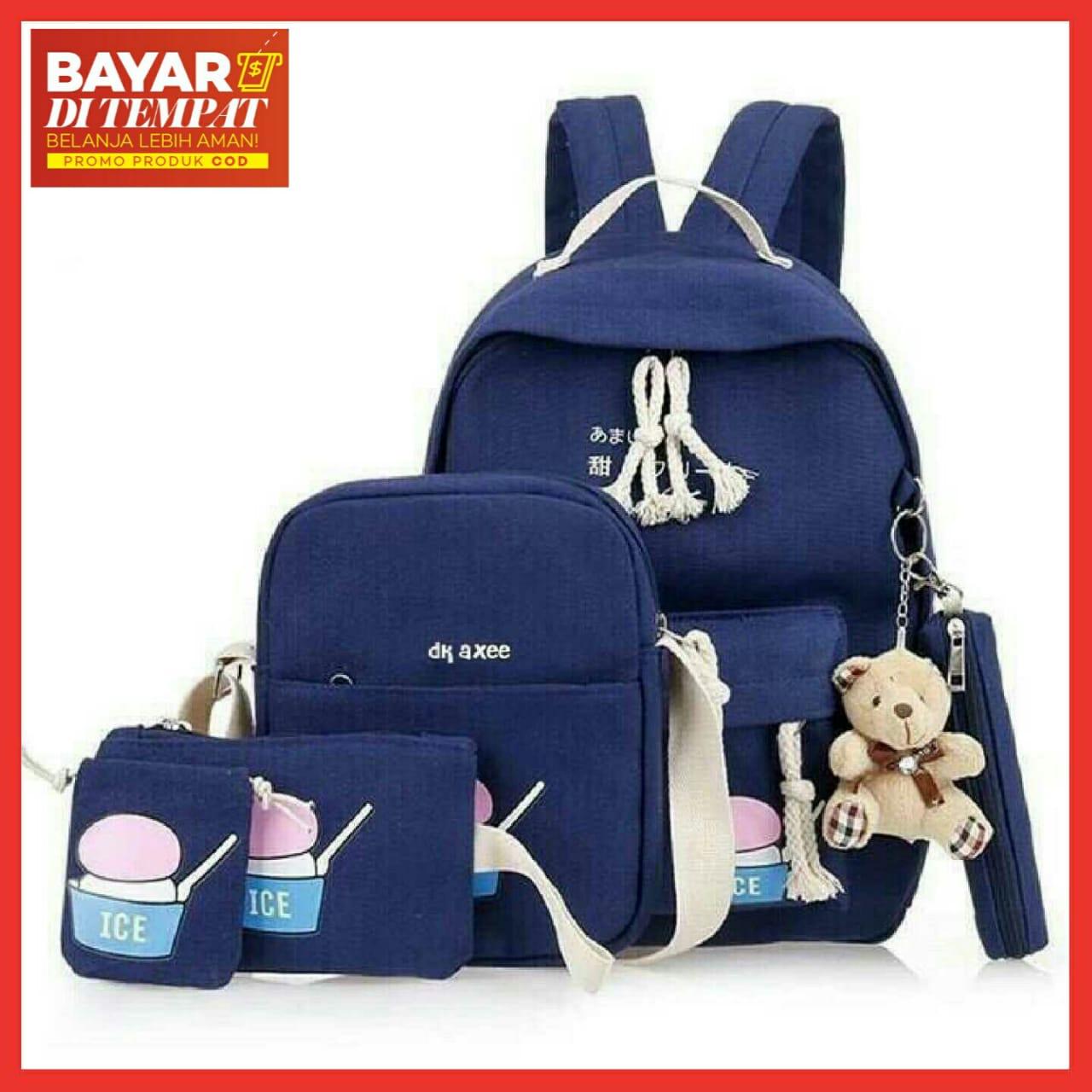 DF- TAS RANSEL ANAK SET 4 IN 1 / BACKPACK SEKOLAH / TAS BERANAK MOTIF ICE