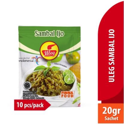 ULEG SAMBAL TERASI ,Bawang ,Ijo FINNA (SACHET) 10 X 20 gr | Lazada