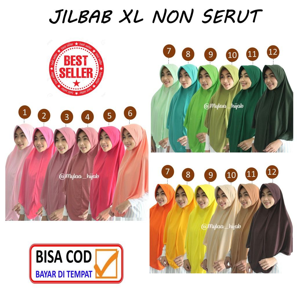 JILBAB INSTAN XL TANPA SERUT bahan kaos PE PET ANTEM ( ANTI TEMBEM ) Anak sekolah Varian 1 18