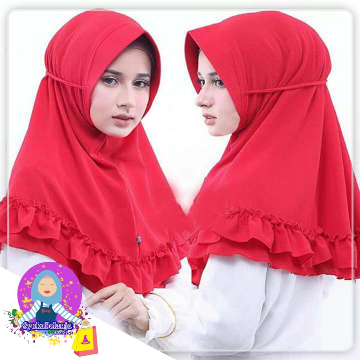 Sy Belanja - Hijab Simpel / Khimar Pet Cantik dan Modis / Kerudung Model Rempel / Jilbab Muslimah