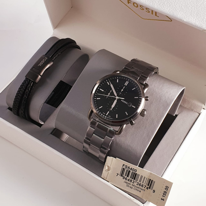 Jam Tangan Pria Merk Fossil FS 5400 FS5400 Original Full Set