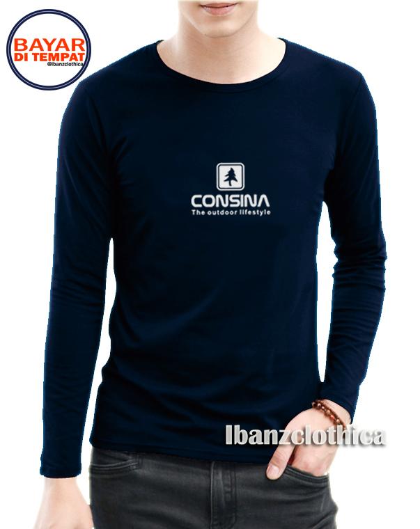Ibanzclothica - Kaos Pria Warna Hitam Lengan Panjang IBZ0002 / Kaos Distro / Kaos Pendaki Gunung