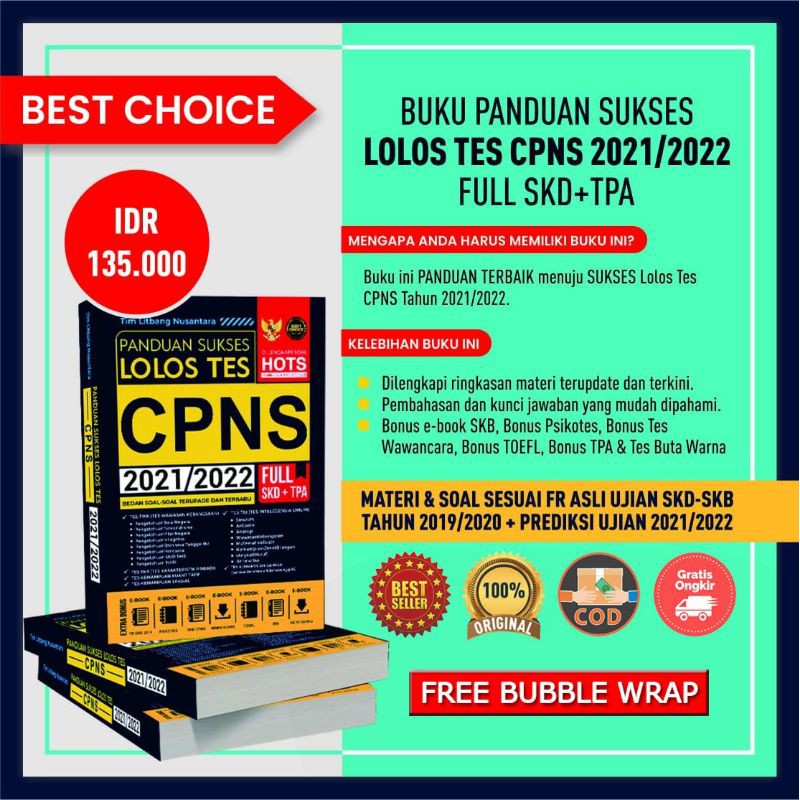 Buku Cpns Panduan Sukses Lolos Tes Cpns 2021 2022 Hots Lazada Indonesia