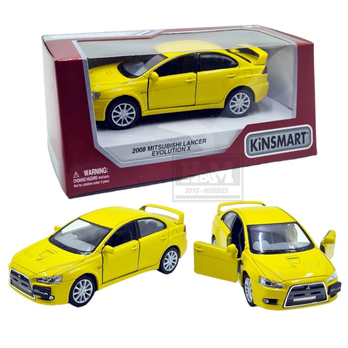 KINSMART 1:36 METAL DIE CAST 2008 MITSUBISHI LANCER EVO X CAR MODEL COLLECTION KT5329W