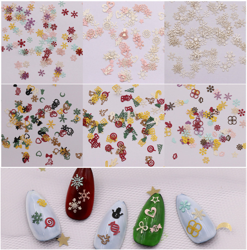 LADES New Christmas Nail Art Stick Velvet Jewelry Color Snowflake Christmas Tree Nail Patch Xams