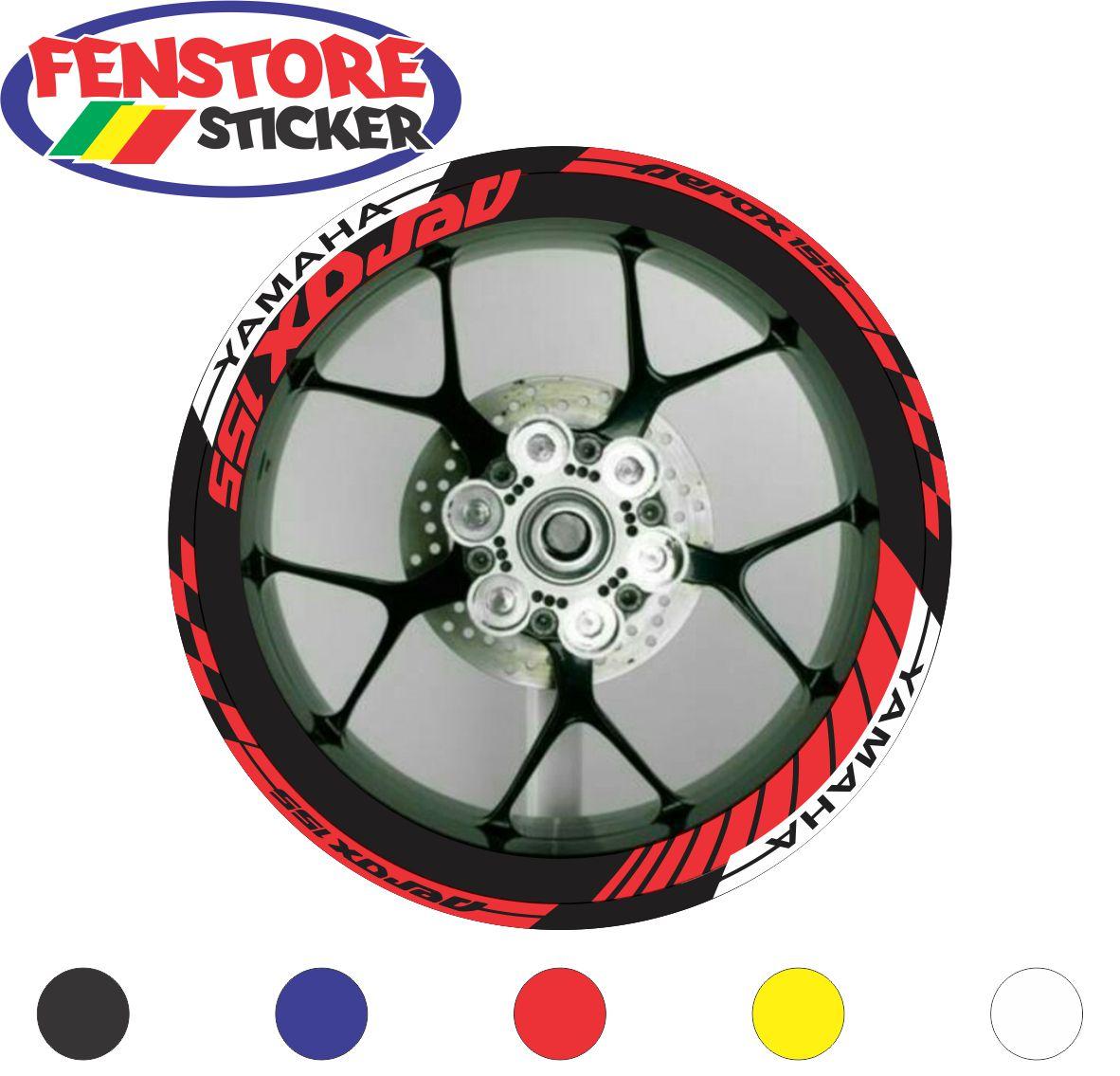 Fenstore Cutting Sticker - Aksesoris Motor Stiker Velg Yamaha Aerox155 - Merah Putih - F3n Sticker
