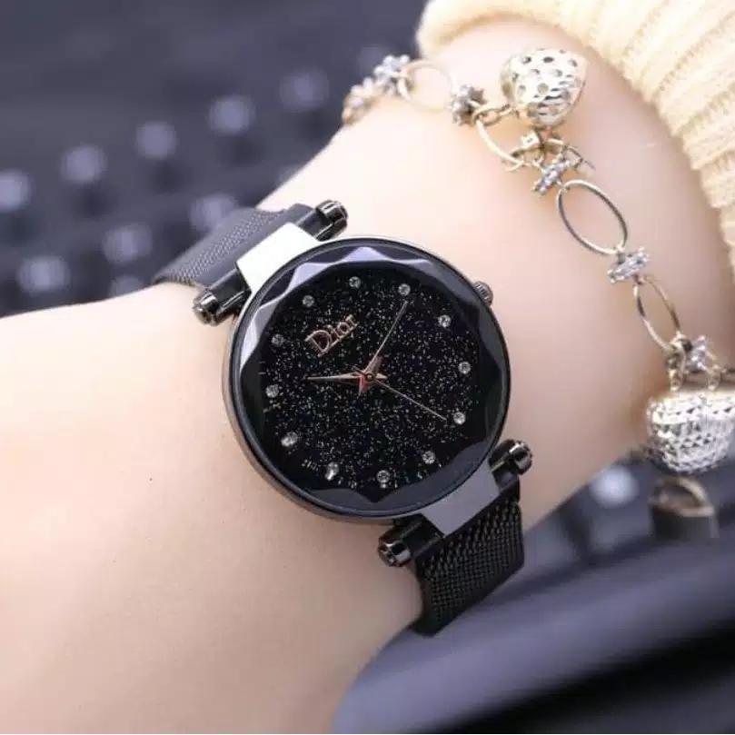 JAM DIOR MAGNET BULAT KACA BELIMBING JAM TANGAN WANITA JAM TANGAN IMPORT LS STORE