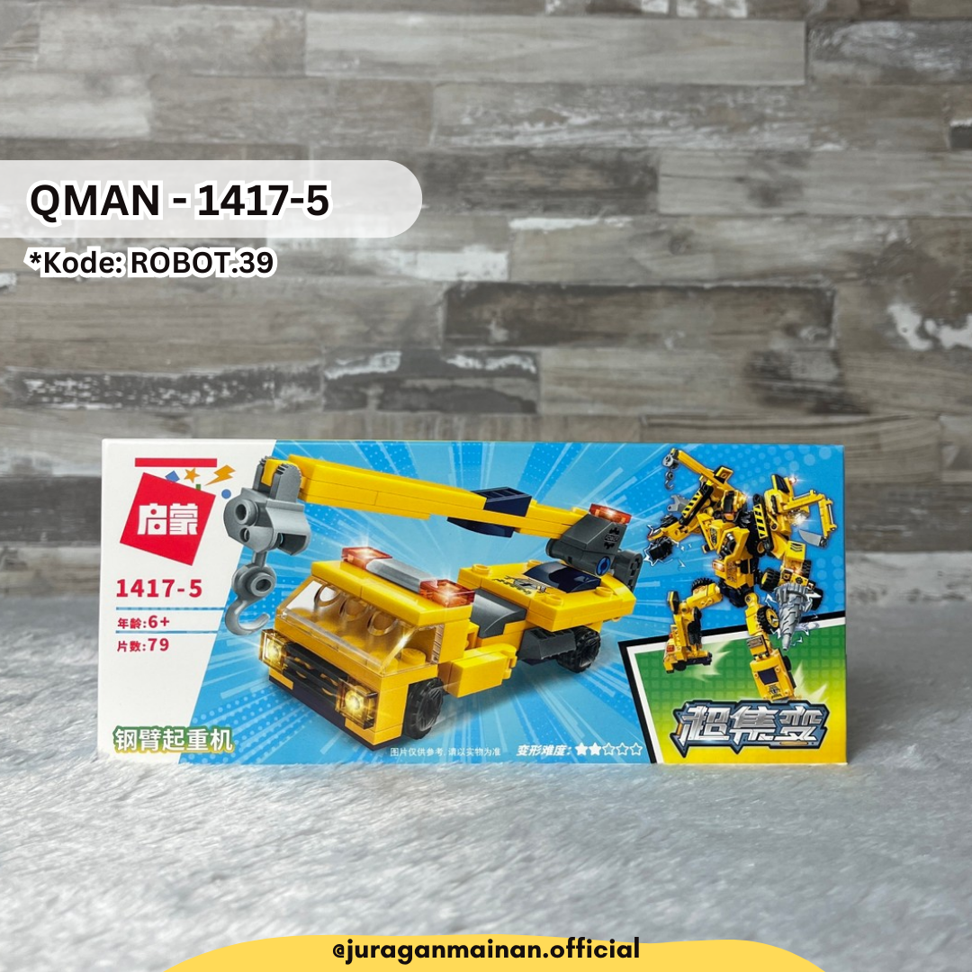 QMAN TOYS Transcollector Engineering Mecha 6in1 - Bricks Blocks Bongkar ...